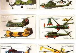 Coleção completa e numerada de 12 calendários sobre Helicópteros 1986