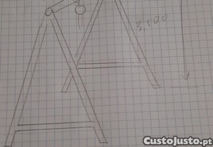 guindastre com suporte em estrutura metalica