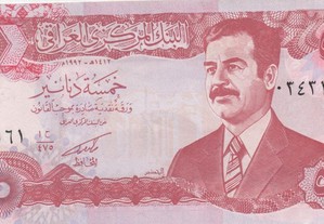 Iraque - Nota de 5 Dinars 1992 - nova
