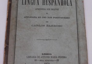 Livro raro C.Barroso Pronun. língua Espanhola 1872