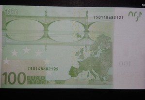 Defeito Fantástico em Nota de 100 euro (NOVA)