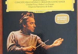 vinil: Herbert von Karajan "Brahms - Concerto para violino e orquestra em ré maior"