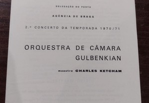 Programa Orquestra de Câmara Gulbenkian - Charles Ketcham 1971