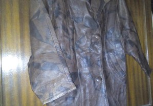 casaco de pele castanho escuro mesclado xl