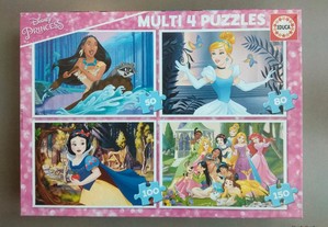 Multi 4 Puzzles progressivos da Educa - Disney Princess