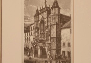 Litografia antiga sobre Coimbra