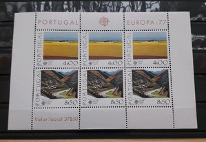 Bloco selos Portugal 1977 Europa 20