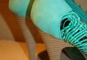 Sapato Peep Toe verde tamanho 36