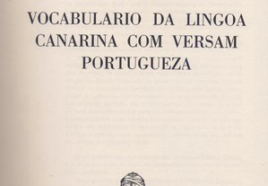 Vocabulário de Lingoa Canarina Com Versam Portugue