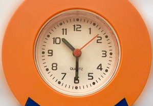 Relógio Despertador Laranja, Vintage, Novo