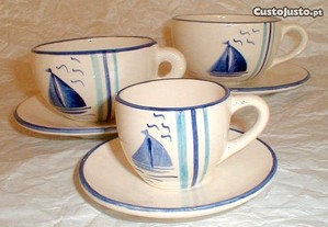 Chávena de sopa cerâmica barco 18x9cm