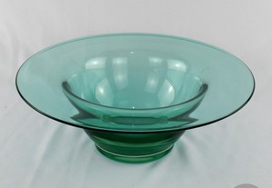 Taça / Centro de mesa em vidro verde soprado