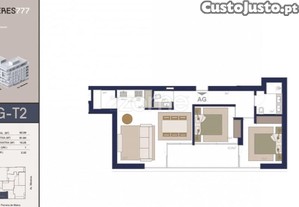 Apartamento T2 Em Matosinhos Sul.