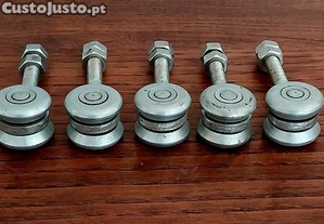5 Rolamentos de Port�es em A�o Zincado - Como Novos