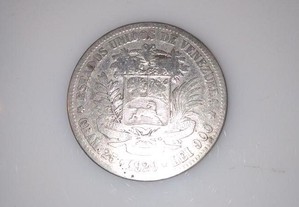 Moeda de 1 Bolivar Venezuela em prata 900