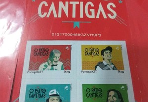 Bilhete de teatro com 4 selos do Pátio das Cantiga