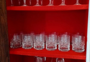 Serviço copos cristal 64 peças Bohemia