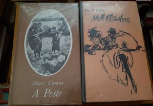 Obras de Albert Camus e Daniel Defoe