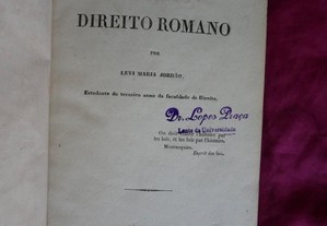 Ensaios sobre a História do Direito Romano por Levi Maria Jordão. 1850