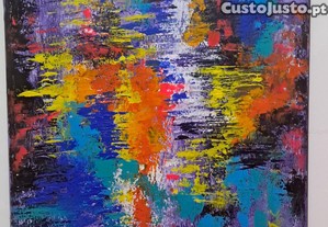 Quadro Abstrato Grande "Énergie Éclatante" 70x50 (Marie Sacha Original)
