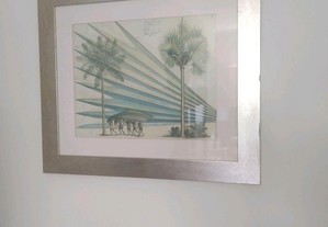 Quadro de gravuras sobre o tema palmeiras