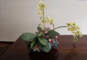 Arranjo floral orquídeas artificial