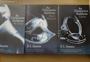 "As Cinquenta Sombras de Grey" de E L James - 3 Volumes