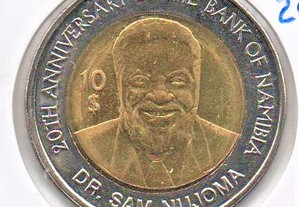 Namíbia - 10 Dollars 2015 - soberba bimetálica