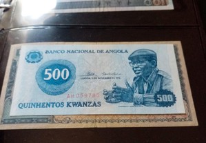 Nota 500 Kwanzas Agostinho Neto