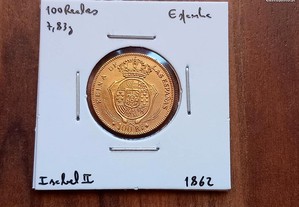 Moeda 100 Reales 1862 Espanha