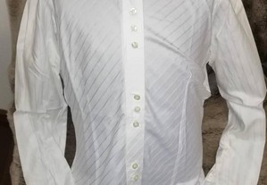 Camisa clássica branca com riscado Tam.36 Sacoor - excelente estado