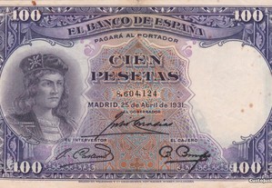 Nota de 100 pesetas de 1931