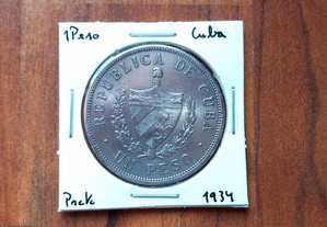 Moeda 1 Peso 1934 Cuba