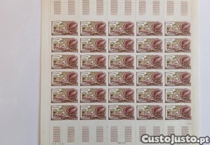 Filatelia - Folha de selos de 1978 150º aniv. nascimento de Julio Verne, selo de 0,05 Fr