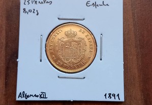 Moeda 25 Pesetas 1891 Espanha