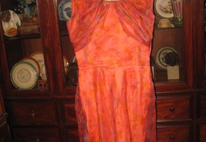Vintage Antigo vestido toillet organza 1970s