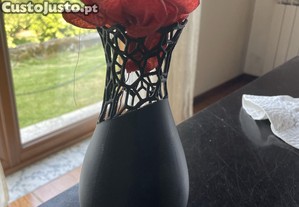 Vaso decorativo moderno preto impressão 3D