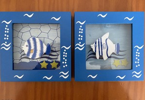 Conjunto de 2 quadros alusivos a mar