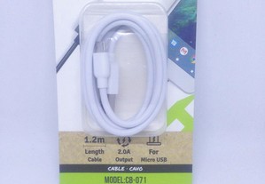 Cabo carregador Micro USB - Android - NOVO