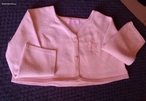 Casaco Bolero cor de rosa, com aplicação borboleta, 2 anos - Code Baby
