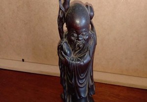 figura oriental de Imortal, antiga , em madeira exótica