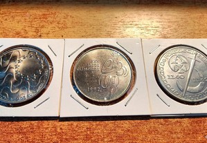 3 moedas de 200 e 250 escudos comemorativas