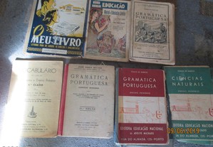 7 livros escolares antigos anos 30, 40 e 50