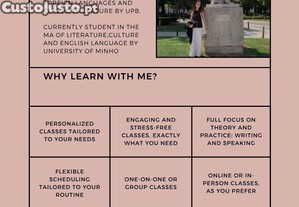Explicações Inglês, Espanhol e Português / English, Spanish and Portuguese Tutoring