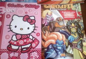 Lote cadernetas Vazias Hello Kitty Gormiti