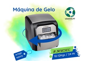 Máquina de fazer Gelo preto / inox Jocel 10-12Kgs / 24 Hr