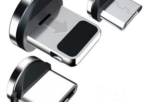 Adaptador Magnético (Micro USB, Tipo C ou IOS/iPhone) 3 Uni