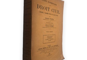 Traité Élémentaire de Droit Civil (Tome Premier) - Marcel Planiol
