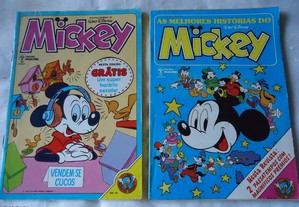 Dois livros Mickey Walt Disney 1986/88