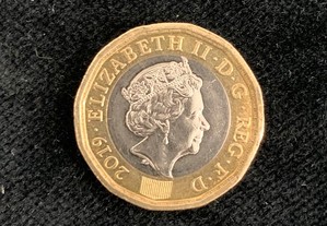 One Pound 2019 Rainha Isabel II REG. F. D